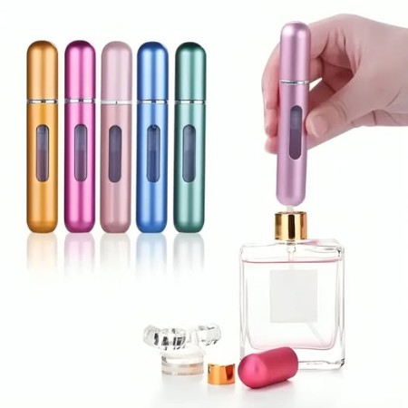 (3 Pcs) 5ml Portable Mini Refillable Perfume Bottle - Aluminium Body