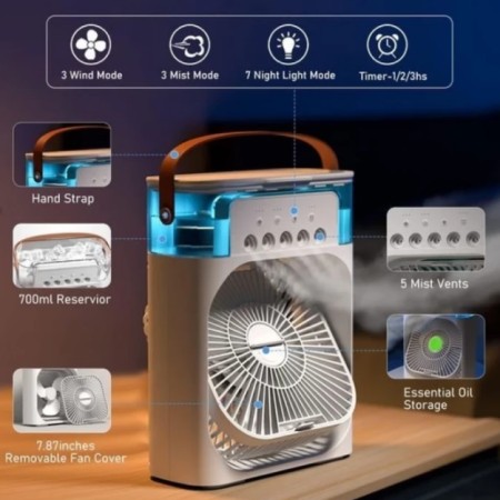 4 In 1 Portable Fan USB Personal Air Cooler Mini Air Conditioner
